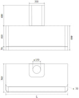 Ilve Wall Mounted Hood APM90-MK - Black Steel