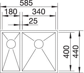 BLANCOZEROX-340-180U-LHB