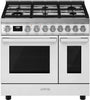 Smeg Range Cooker Dual Fuel CPF92GMWH - White