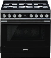 Smeg Range Cooker Dual Fuel CPF9GPBL - Black