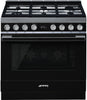 Smeg Range Cooker Dual Fuel CPF9GPBL - Black