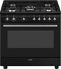 Smeg Range Cooker Dual Fuel CX91GMBL - Black