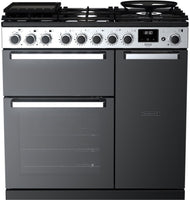 Rangemaster Range Cooker Dual Fuel EDDL90DFGBLK-CM1 - Black / Chrome