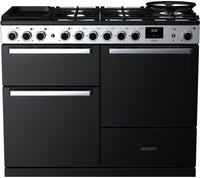 Rangemaster Range Cooker Dual Fuel EDDLO110DFGBLK-CM1 - Black / Chrome