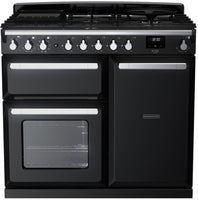 Rangemaster Range Cooker Dual Fuel ESDL100DFPGBL-CM1 - Gloss Black / Chrome