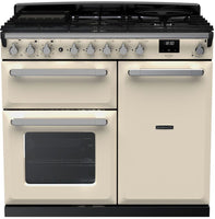 Rangemaster Range Cooker Dual Fuel ESDL100DFPPCR-CM1 - Pale Cream / Chrome
