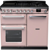 Rangemaster Range Cooker Dual Fuel ESDL100DFPPPK-CM1 - Pale Pink / Chrome