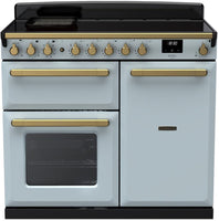 Rangemaster Range Cooker Induction ESDL100EIPMSB-AB1 - Misty Blue / Antique Brass