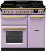 Rangemaster Range Cooker Dual Fuel ESDL90DFPHTH-AB1 - Heather / Antique Brass