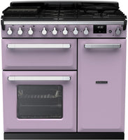 Rangemaster Range Cooker Dual Fuel ESDL90DFPHTH-CM1 - Heather / Chrome