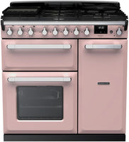 Rangemaster Range Cooker Dual Fuel ESDL90DFPPPK-CM1 - Pale Pink / Chrome