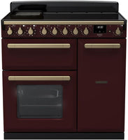 Rangemaster Range Cooker Induction ESDL90EIPBOR-AB1 - Bordeaux / Antique Brass