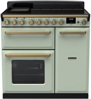 Rangemaster Range Cooker Induction ESDL90EIPMNT-AB1 - Mint / Antique Brass