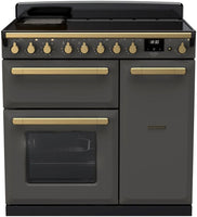 Rangemaster Range Cooker Induction ESDL90EIPSLT-AB1 - Slate / Antique Brass