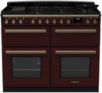 Rangemaster Range Cooker Dual Fuel ESDLB110DFPBOR-AB1 - Bordeaux / Antique Brass