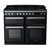 Rangemaster Range Cooker Dual Fuel ESDLB110DFPGBL-CM1 - Gloss Black / Chrome