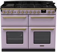 Rangemaster Range Cooker Dual Fuel ESDLB110DFPHTH-AB1 - Heather / Antique Brass
