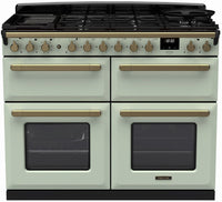 Rangemaster Range Cooker Dual Fuel ESDLB110DFPMNT-AB1 - Mint / Antique Brass