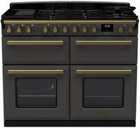 Rangemaster Range Cooker Dual Fuel ESDLB110DFPSLT-AB1 - Slate / Antique Brass