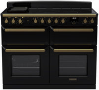 Rangemaster Range Cooker Induction ESDLB110EIPGBL-AB1 - Gloss Black / Antique Brass