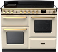 Rangemaster Range Cooker Induction ESDLB110EIPPCR-AB1 - Pale Cream / Antique Brass