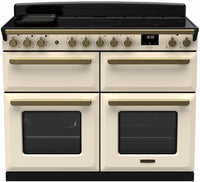 Rangemaster Range Cooker Induction ESDLB110EIPPCR-AB1 - Pale Cream / Antique Brass