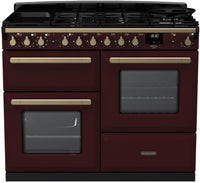 Rangemaster Range Cooker Dual Fuel ESDLO110DFPBOR-AB1 - Bordeaux / Antique Brass