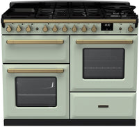 Rangemaster Range Cooker Dual Fuel ESDLO110DFPMNT-AB1 - Mint / Antique Brass