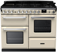 Rangemaster Range Cooker Dual Fuel ESDLO110DFPPCR-CM1 - Pale Cream / Chrome