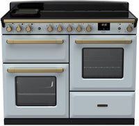 Rangemaster Range Cooker Induction ESDLO110EIPMSB-AB1 - Misty Blue / Antique Brass