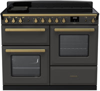 Rangemaster Range Cooker Induction ESDLO110EIPSLT-AB1 - Slate / Antique Brass