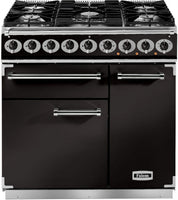 Falcon Range Cooker Dual Fuel F900DXDFBL-BM - Black / Brass