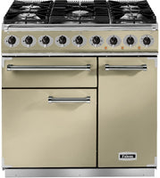 Falcon Range Cooker Dual Fuel F900DXDFCR-BM - Cream / Brass