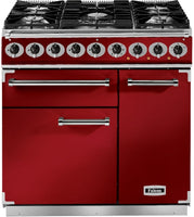 Falcon Range Cooker Dual Fuel F900DXDFRD-NM - Cherry Red / Nickle