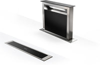 Faber Down Draft Extractor FABULA-PLUS-EVO-A60 - Black Glass / Stainless Steel