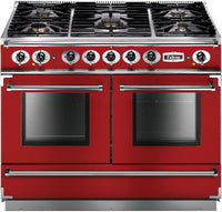 Falcon Range Cooker Dual Fuel FCON1092DFRD-NM - Cherry Red / Nickle