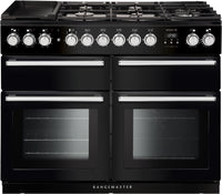 Rangemaster Range Cooker Dual Fuel NEXSE110DFFBL-C - Black / Chrome