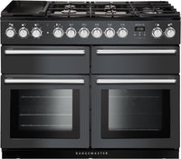 Rangemaster Range Cooker Dual Fuel NEXSE110DFFSL-C - Slate / Chrome