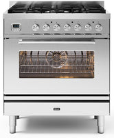Ilve Range Cooker Dual Fuel P08CWE3 - Stainless Steel