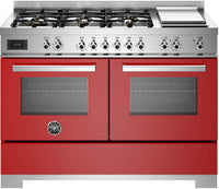 Bertazzoni Range Cooker Dual Fuel PRO126G2EROT2 - Red
