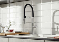 Blanco Tap SONEA-S-FLEXO - Stainless Steel / Black Glass