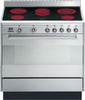 Smeg Range Cooker Ceramic SUK91CMX9 - Stainless Steel