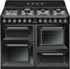 Smeg Range Cooker Dual Fuel TR4110BL1 - Black
